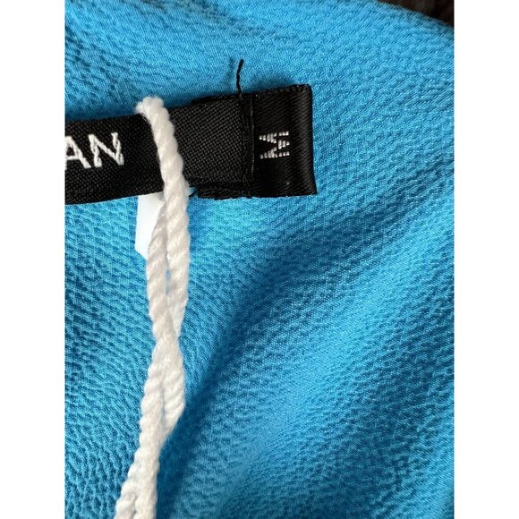 NERLEROLIAN Women Medium Blue Drawstring Adjustable Split Midi Dress Beachy NWT - Picture 6 of 11